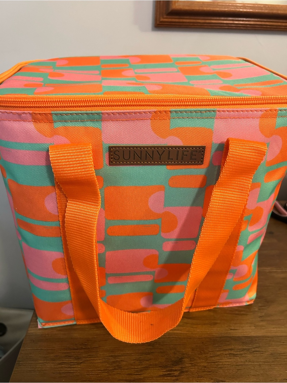 Sunnylife Orange, Pink & Teal Patterned Insulated Tote